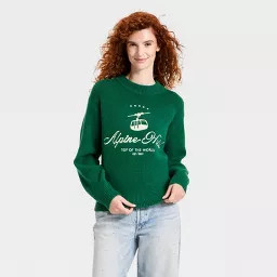 Women's Alpine Crewneck Pullover Sweater - Universal Thread™ Dark Green L | Target