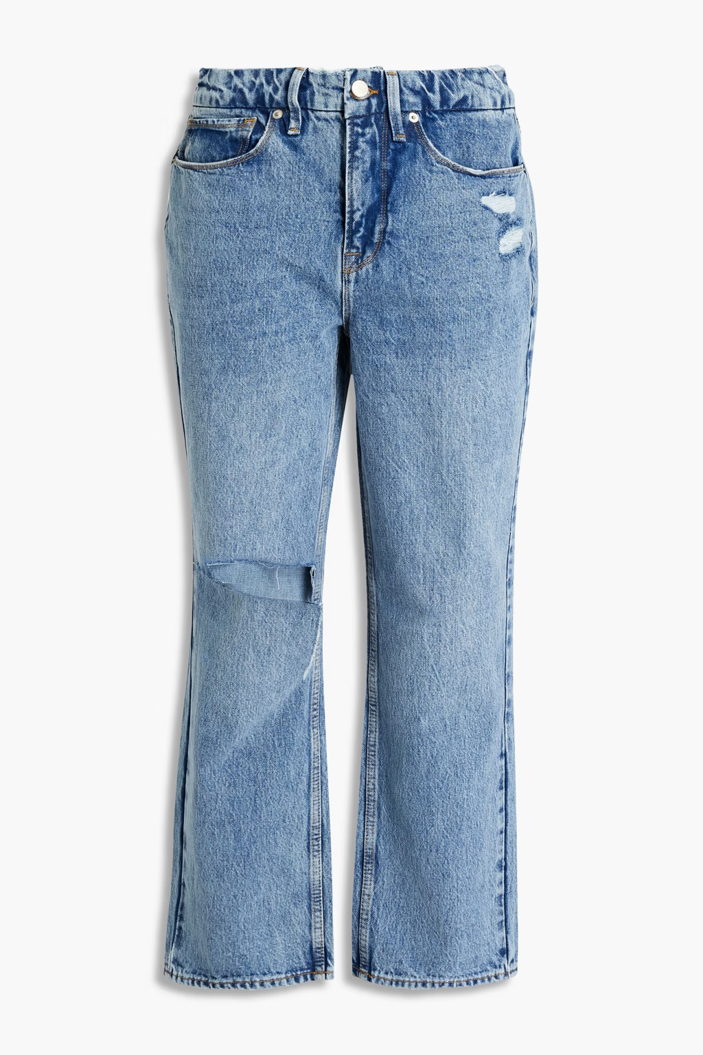 Light denim Good 90's Duster distressed boyfriend jeans | GOOD AMERICAN | THE OUTNET | The Outnet (UK and Europe)