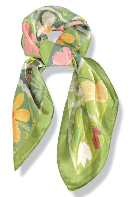 First In Mind Green Floral Scarf | The Willow Tree