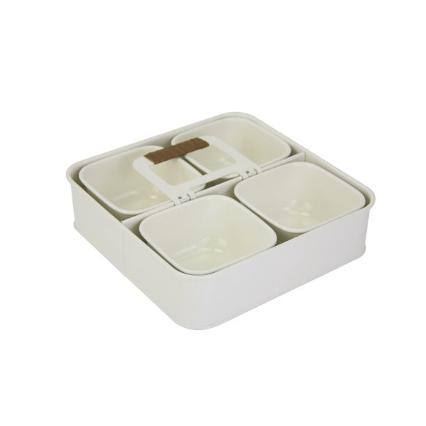 Better Homes & Gardens White Galvanized Square Serve Tray Bowl Set, 9.05 in L x 9.05 in W | Walmart (US)