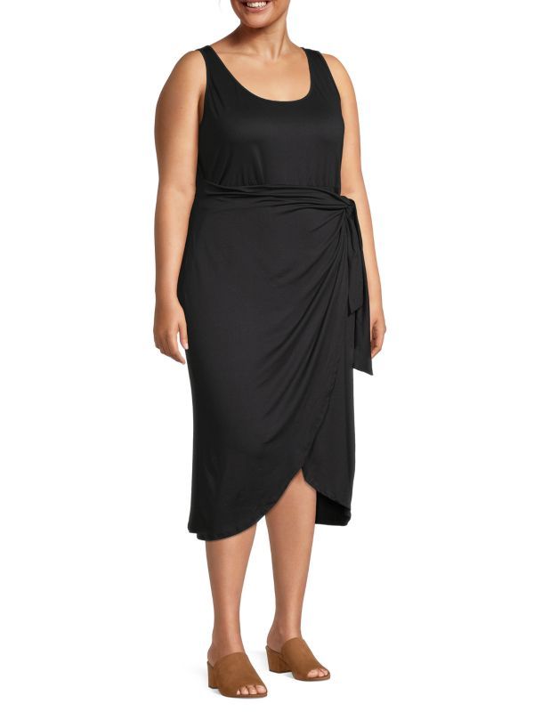 Plus Sleeveless Midi Wrap Dress | Saks Fifth Avenue OFF 5TH