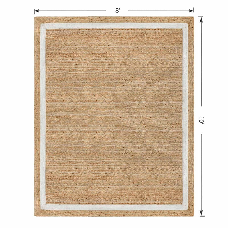 (B728) Kinsey Natural Border Area Rug, 8x10 | At Home