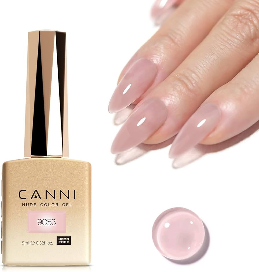 CANNI Jelly Nude Pink Gel Nail Polish, 1Pcs Sheer Clear Pink Gel Polish Translucent Pink Color Na... | Amazon (US)