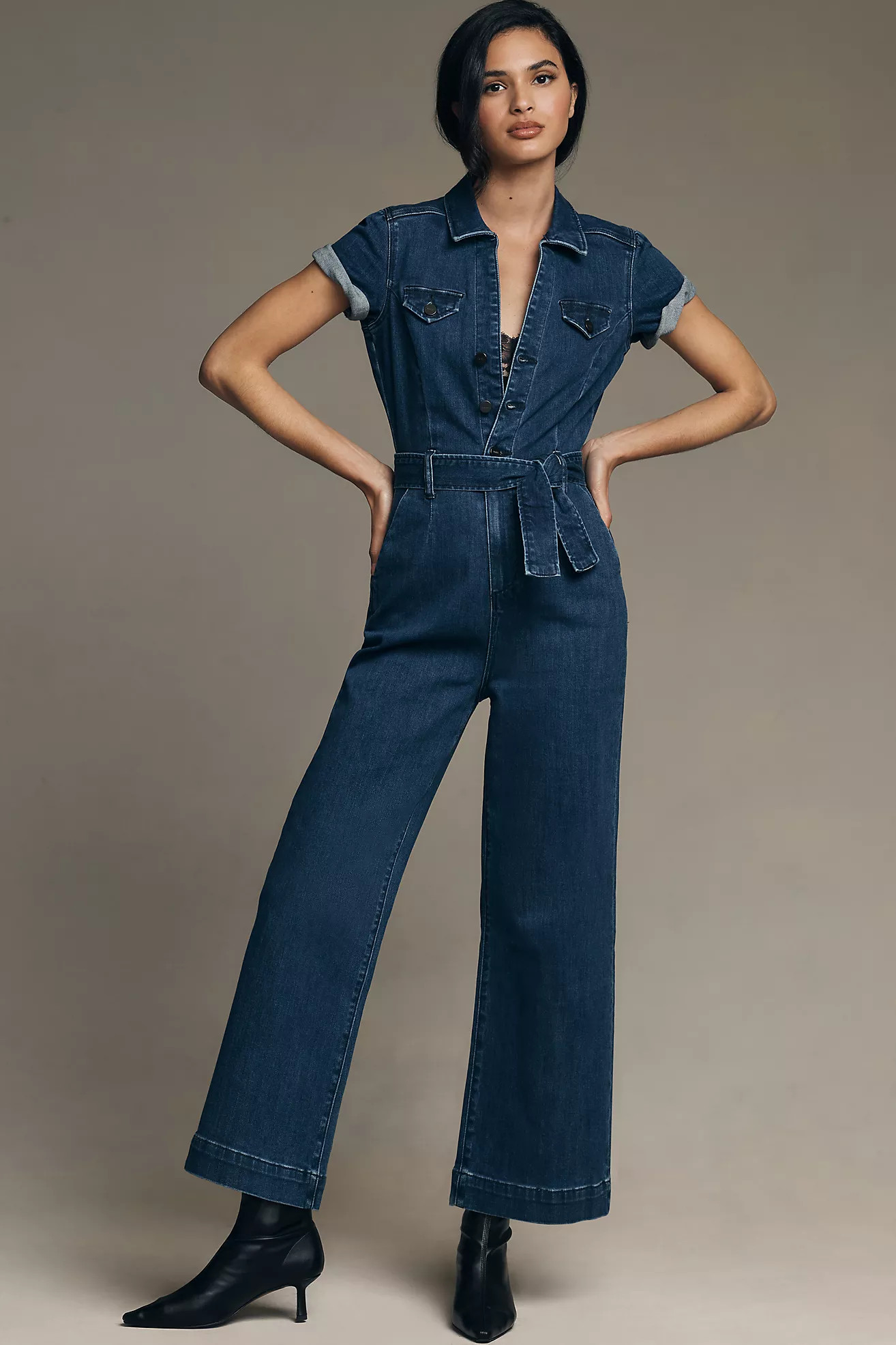 Paige Anessa Short-Sleeve Jumpsuit | Anthropologie (US)