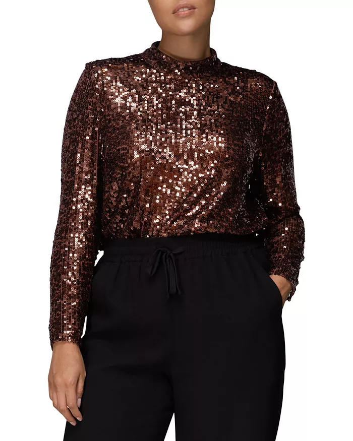 High Neck Sequin Top | Bloomingdale's (US)