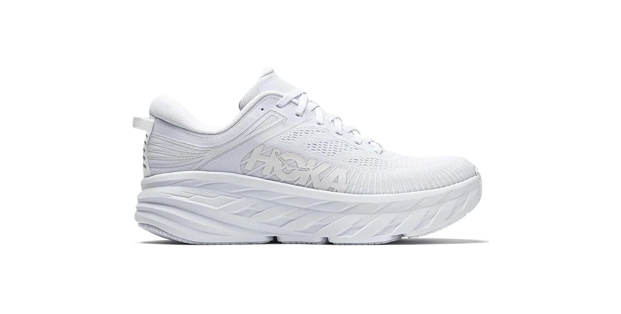 Hoka One Womens Bondi 8 Road Running Shoes - White | Shop Simon