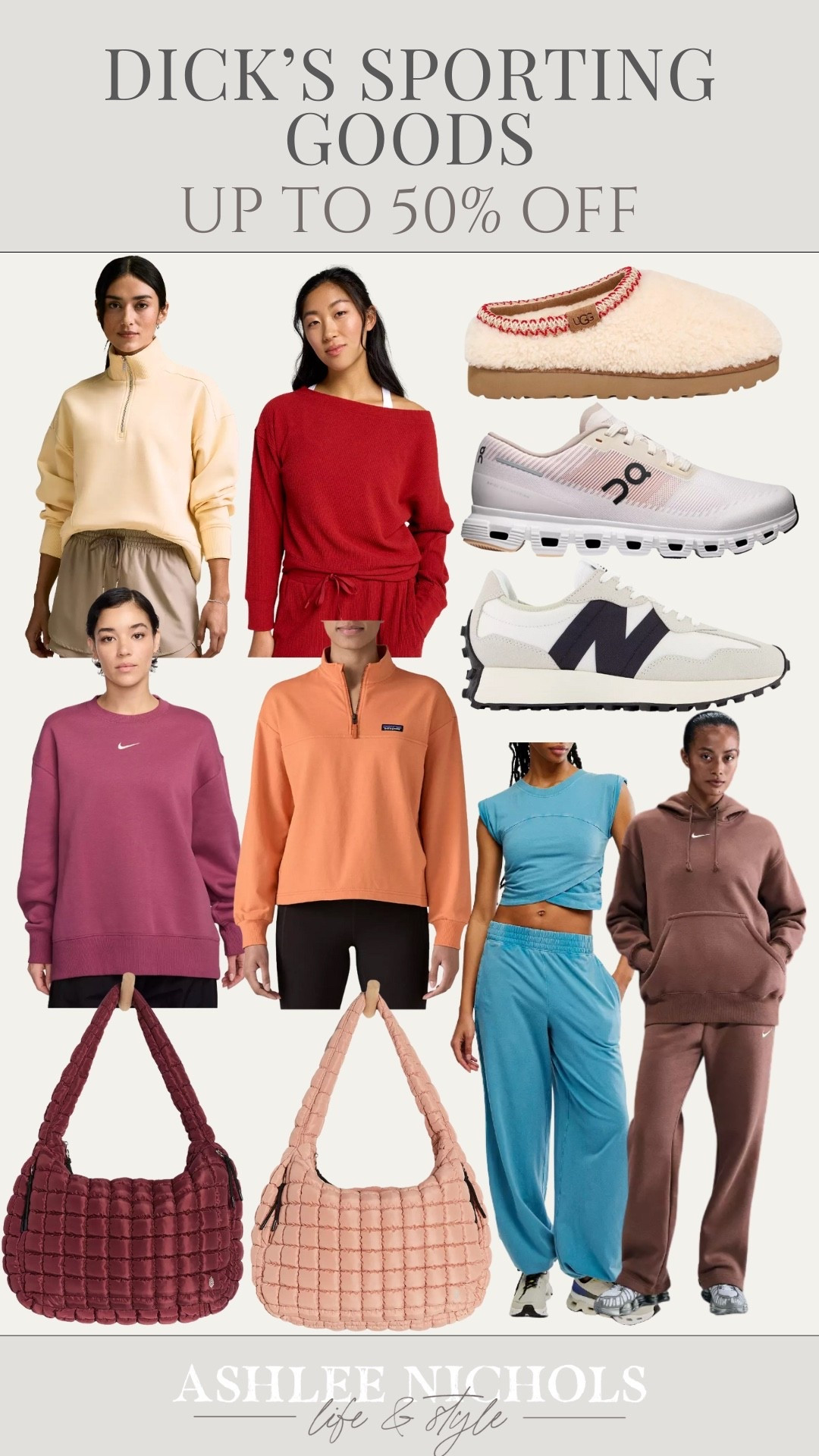 Up to 50% off styles at Dick’s Sporting Goods!

Athleisure, Nike sweatshirt, free people set, pullover sweatshirt, Ugg slippers

#LTKSaleAlert #LTKFindsUnder100 #LTKSeasonal
