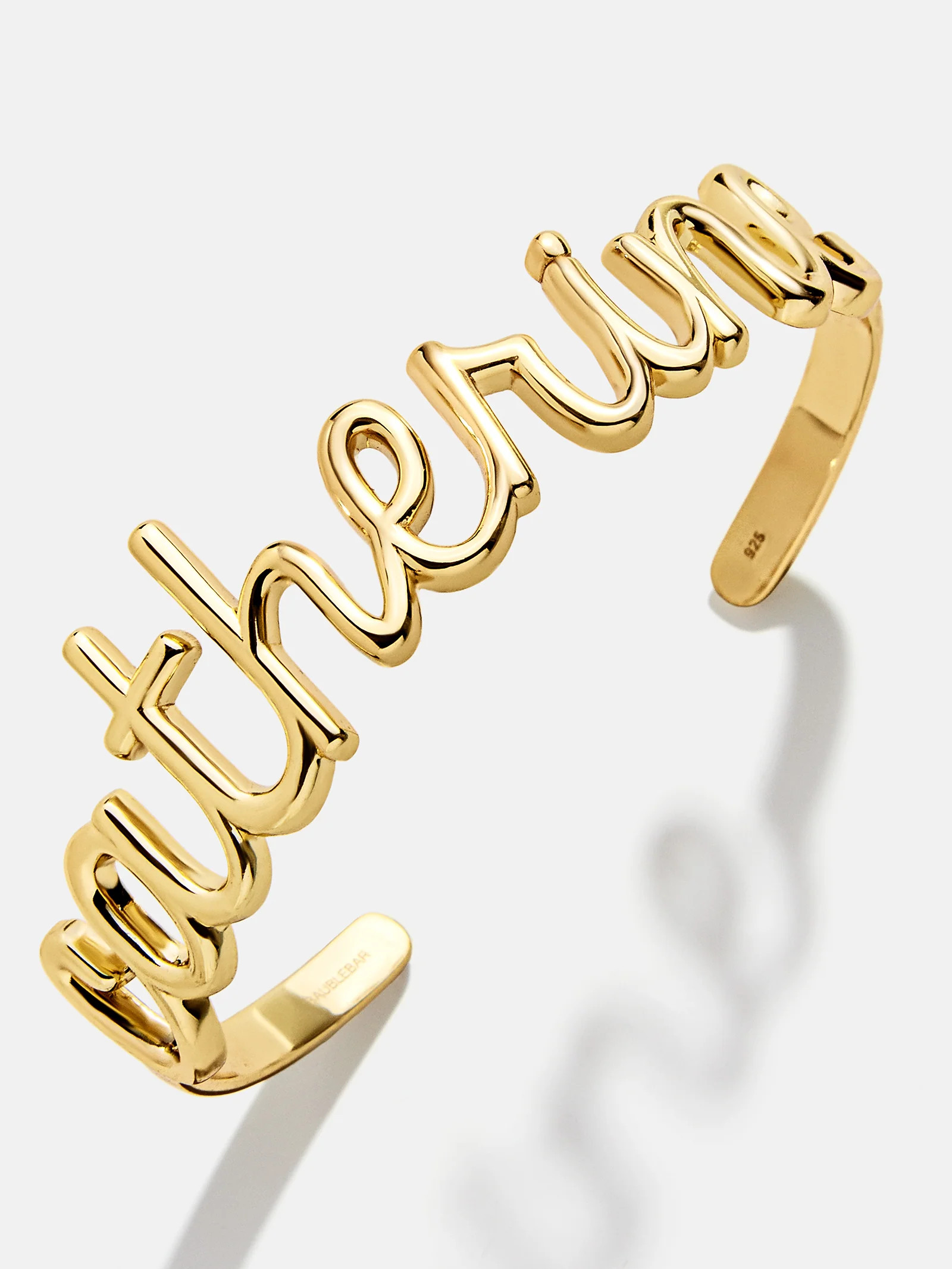 18K Gold Custom Nameplate Cuff Bracelet - Gold | BaubleBar (US)