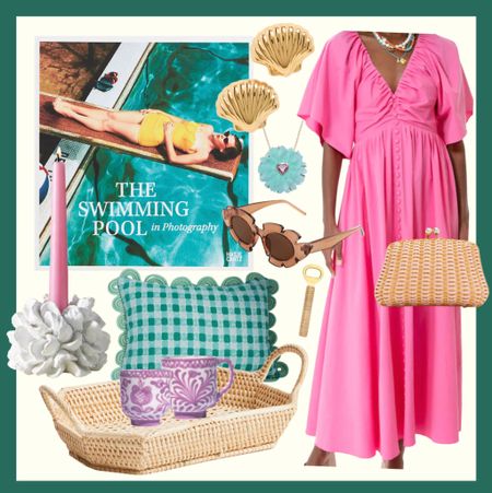Here’s some cute summer finds! 

Tuckernuck dress. Hot pink dress. Rattan clutch. Rattan basket. Anthro new arrivals. Green gingham scalloped pillow. Amazon coffee table books. Purple coffee. Mug. White oyster candle holder. Pink candlestick. Amazon desinger dupe sunglasses. Teal necklace. Gold shell earrings. Tuckernuck earrings. Shopbop finds. 

#LTKunder100 #LTKhome #LTKstyletip