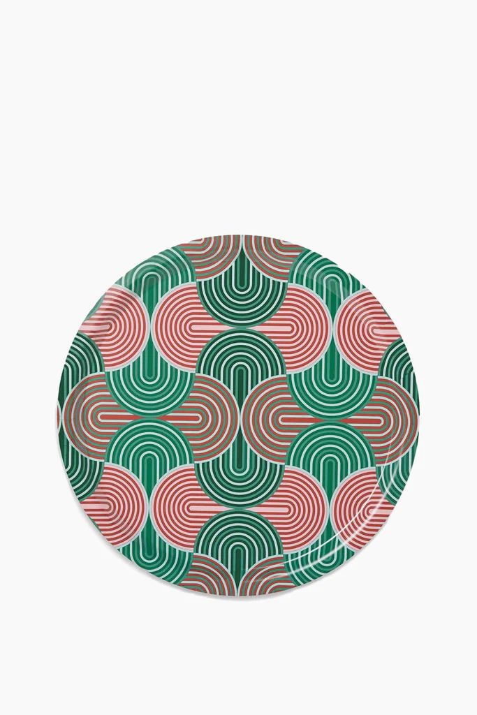 Round Printed Tray in Slinky Verde | Hampden Clothing