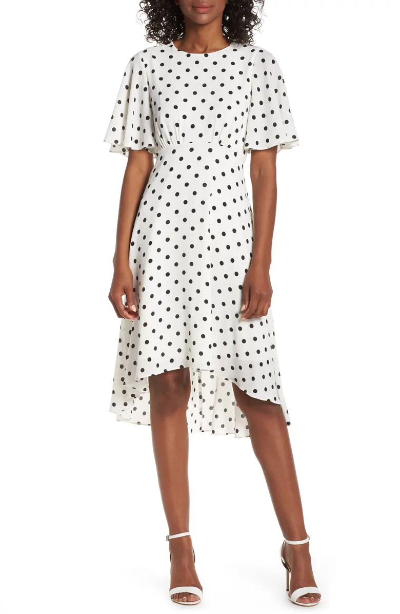 Eliza J Dot High/Low Fit & Flare Dress | Nordstrom | Nordstrom