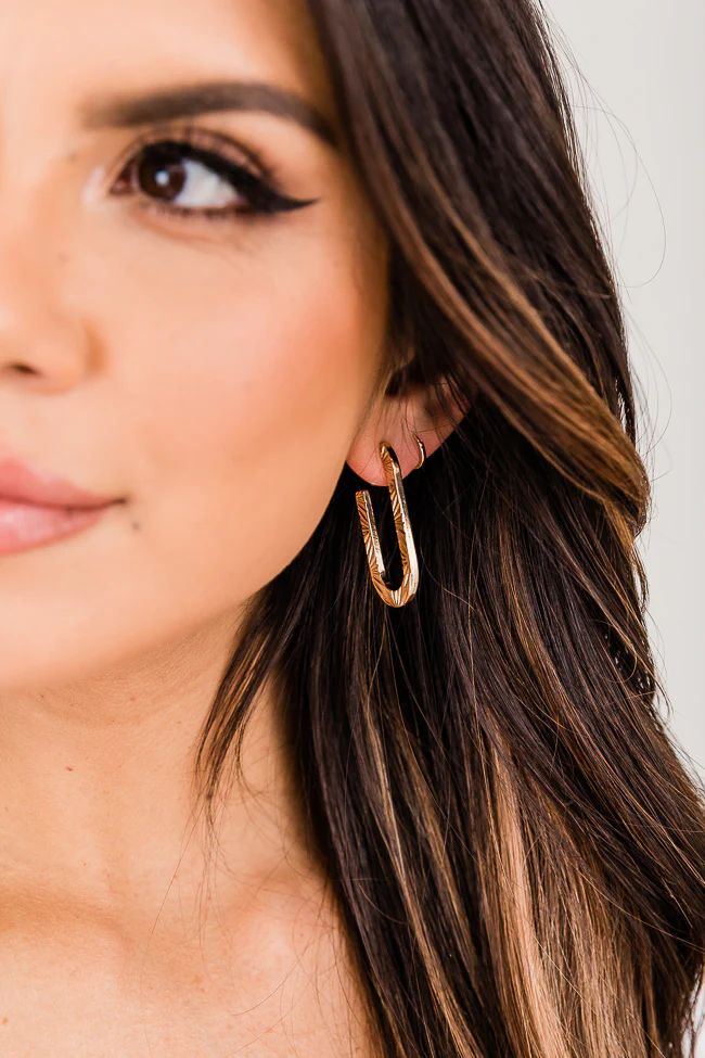 Future Style Gold Oval Earrings | Pink Lily