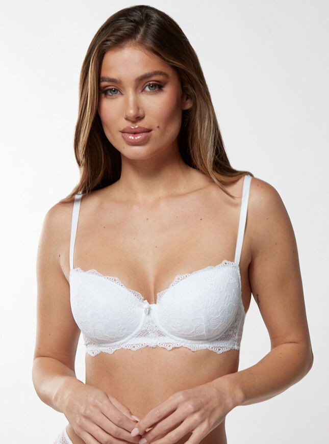 Leah lace balconette bra - White | Boux Avenue (UK)