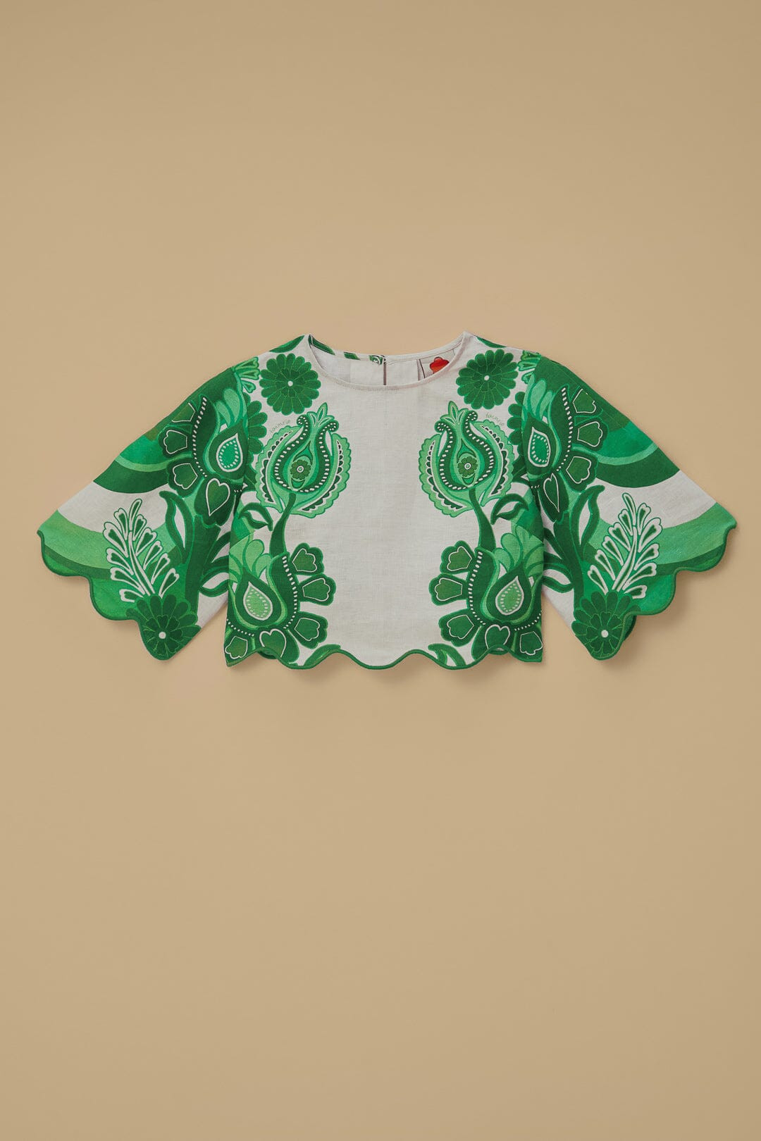Green Color Festival Euroflax™ Blouse | FarmRio (US)