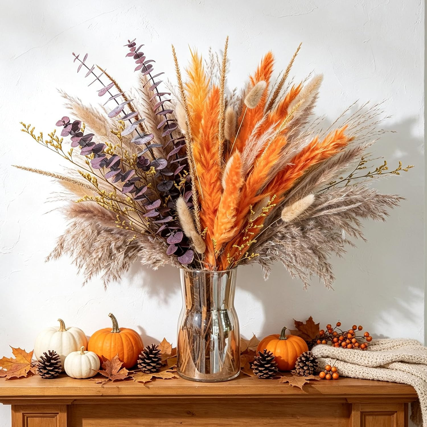 Boho Decor Pampas Grass and Eucalyptus Bouquet | Amazon (US)