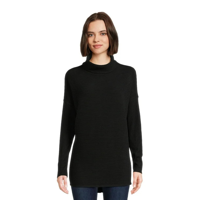 Time and Tru Women's Rib Roll Neck Tunic, Sizes XS-3XL - Walmart.com | Walmart (US)