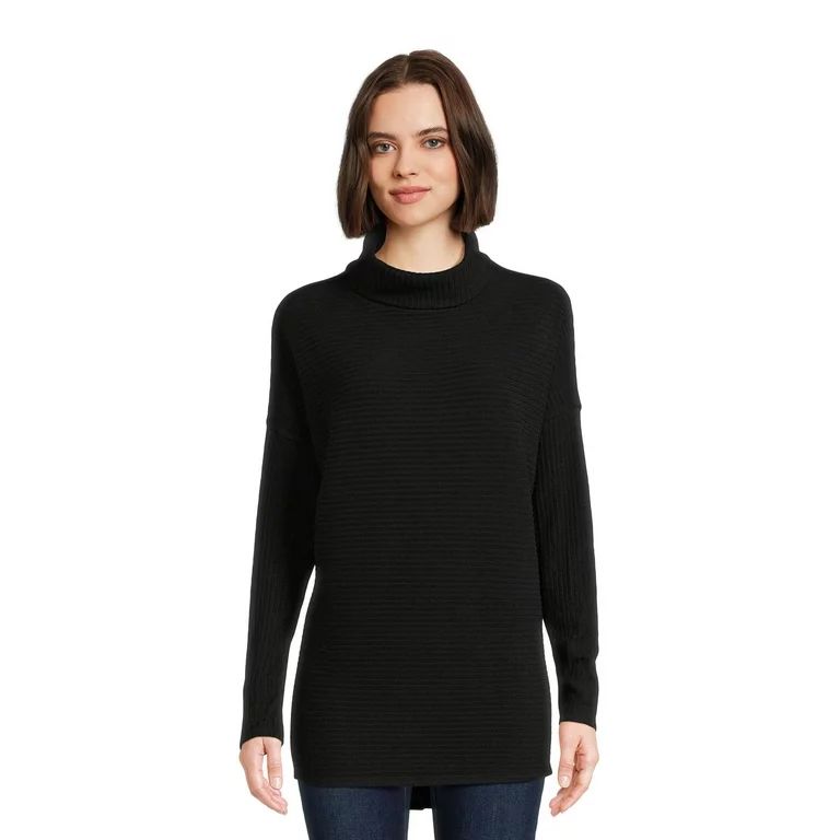 Time and Tru Women's Rib Roll Neck Tunic, Sizes XS-3XL | Walmart (US)