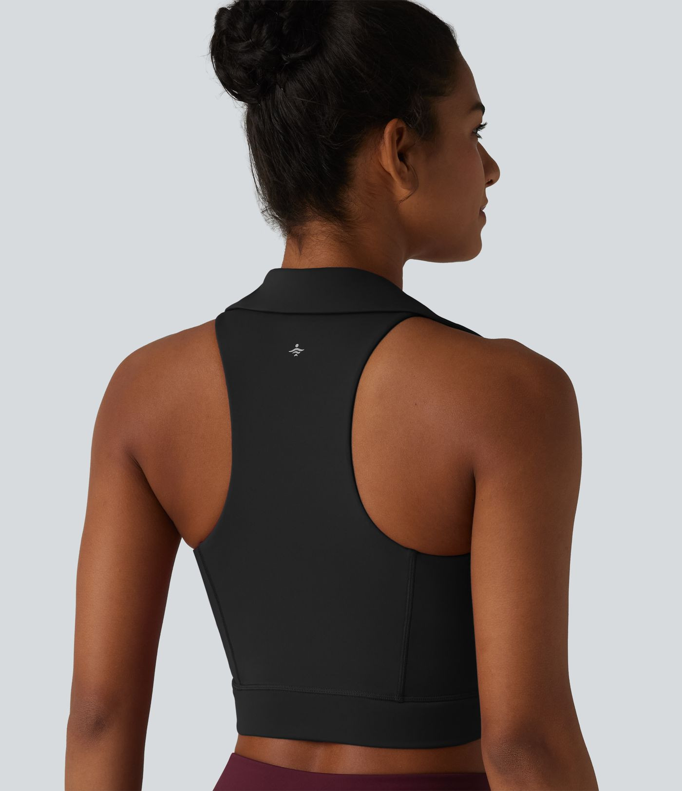 SoftlyZero\u2122 Airy V Neck Built-in Bra Racerback Crossover Hem InstantCool Cropped Yoga Tank T... | HALARA