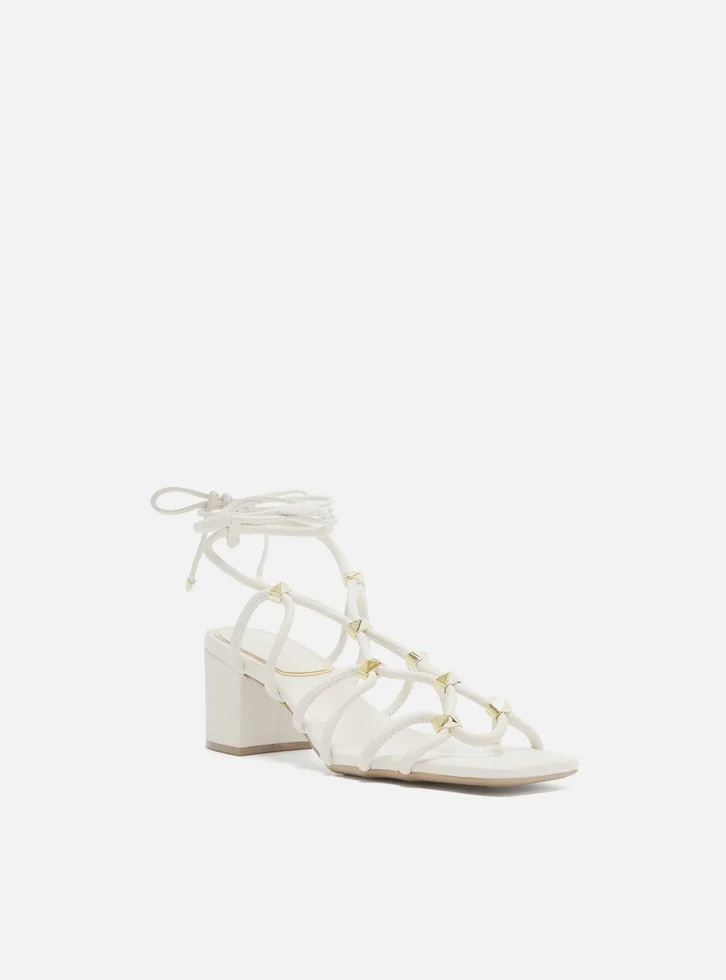 Sandália Branca Arezzo Salto Bloco Médio | ZZ Mall (BR)