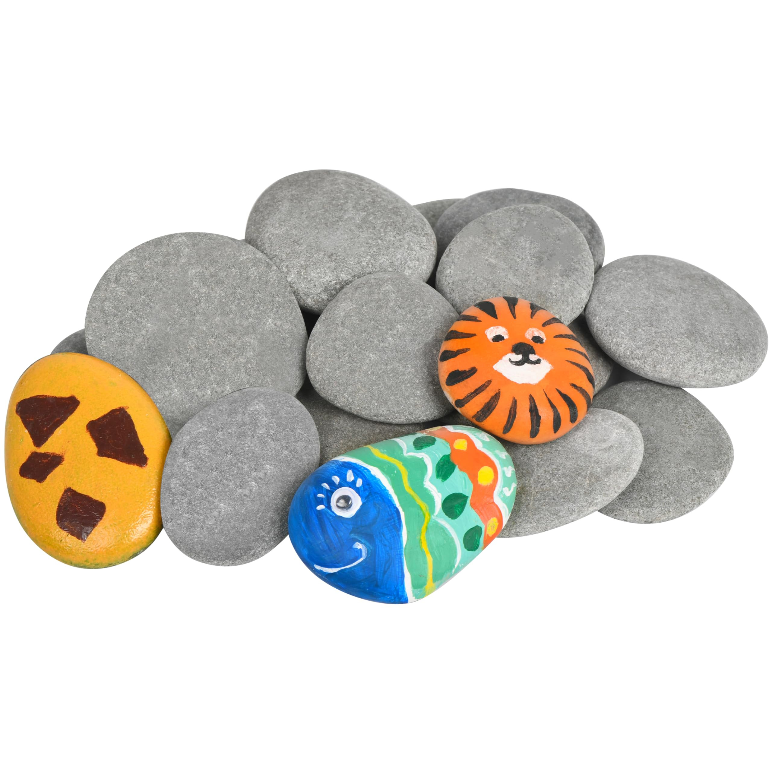 Simetufy 15 Pcs Rocks for Painting, River Rocks to Paint, 2"-3" Flat Painting Rocks, Smooth Rocks... | Amazon (US)