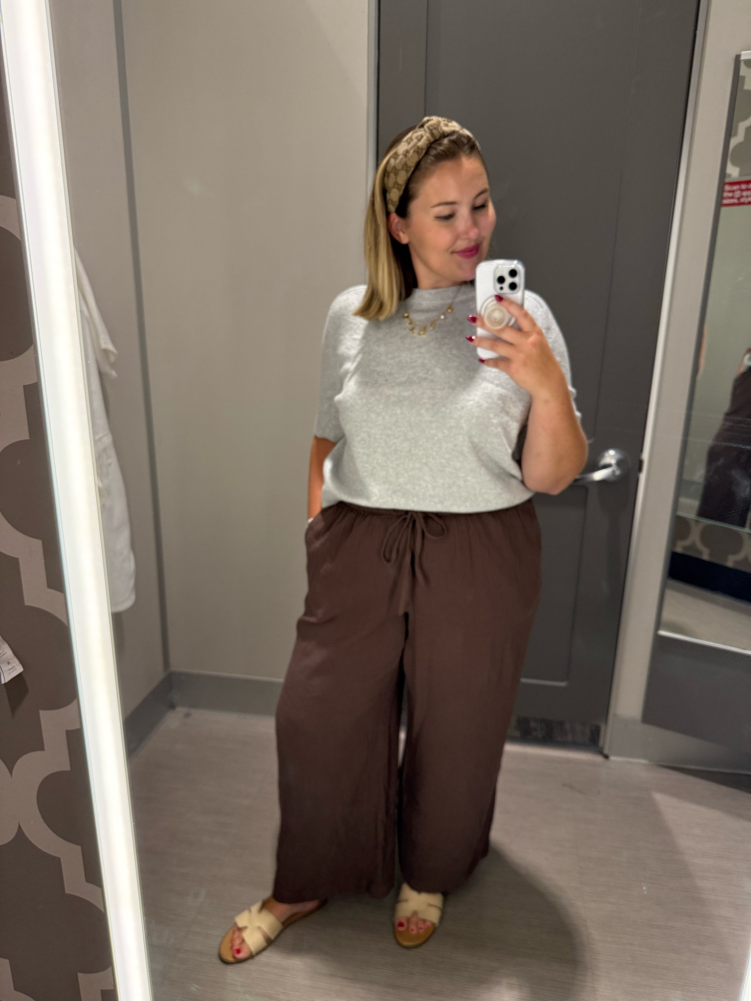 Comfiest brown gauze pants and softest gray tshirt sweater! 

Wearing an XXL in both! 

#LTKFindsUnder50 #LTKSaleAlert #LTKSeasonal