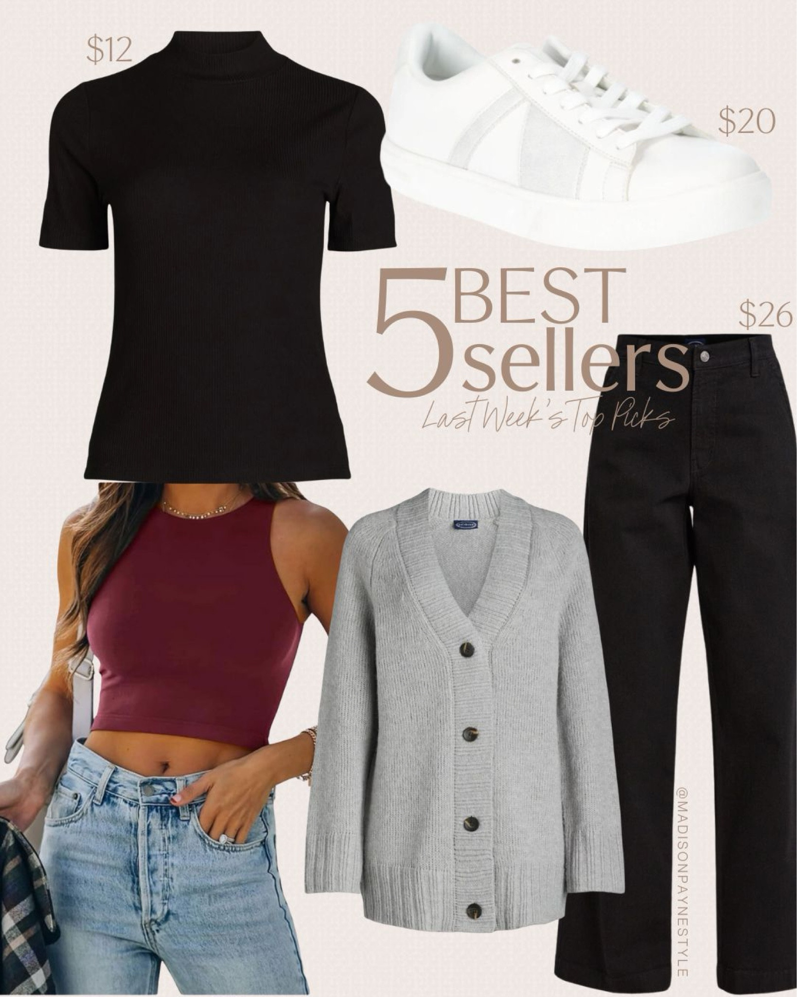 Last week’s best sellers 🥰 includes a $12 mock neck top (comes in white and a couple stripes), white sneakers ($20, great for year round wear), a cropped tank that comes in a lot of additional colors, a cardigan (fits relaxed), and black wide leg jeans

Best Sellers, sweater top, mock neck sweater, sneakers, white sneakers, Walmart sneakers, cropped tank top, Amazon tank, cardigan, fall cardigan, Walmart cardigan, black jeans, wide leg jeans, black wide leg jeans, Walmart jeans, Madison Payne 

#LTKFindsUnder50 #LTKStyleTip #LTKSeasonal