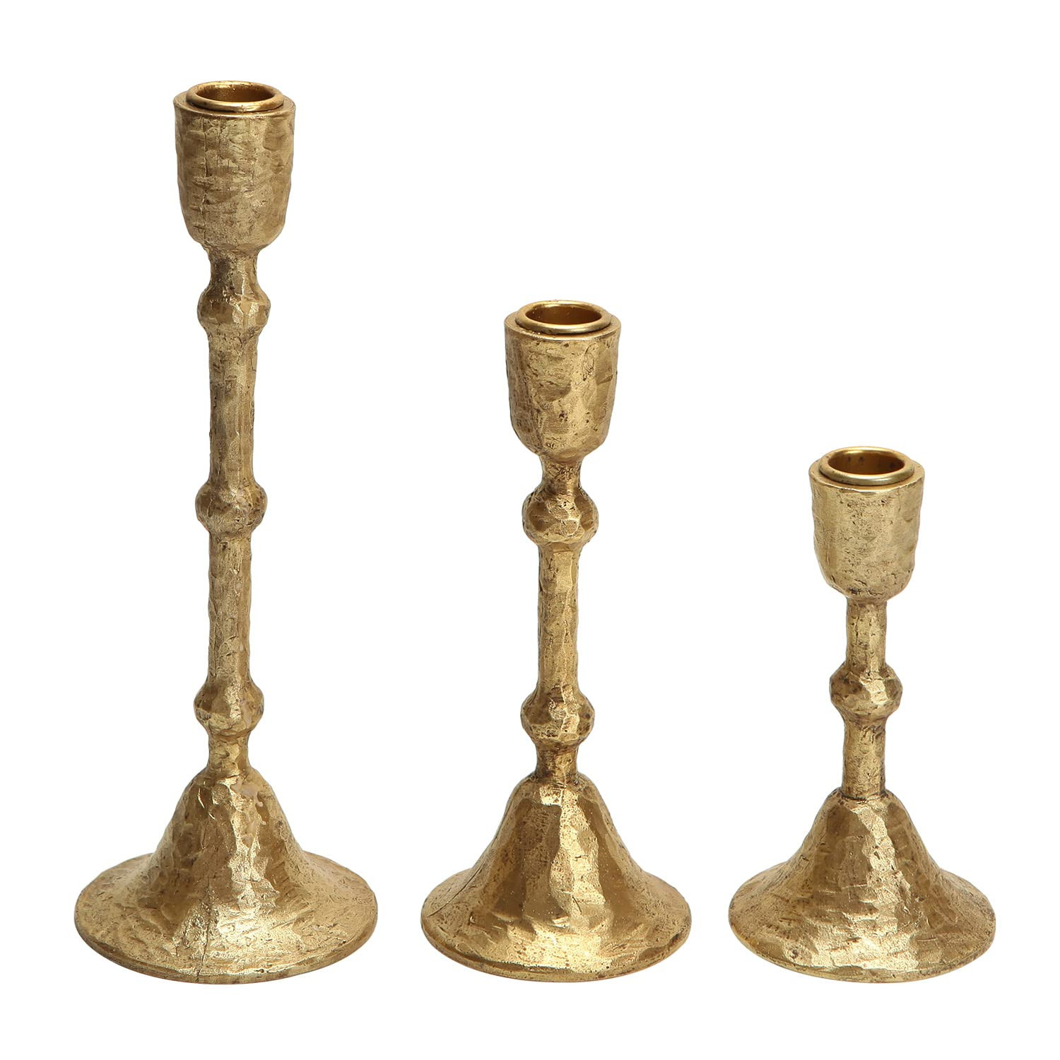 NIKKY HOME Gold Taper Candle Holders Set of 3, Vintage Decorative Resin Candlesticks Centerpieces... | Amazon (US)
