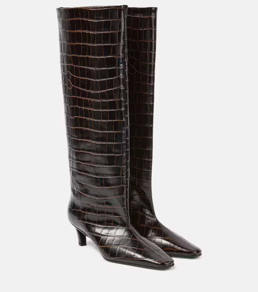 Toteme Wide Shaft croc-effect leather knee-high boots | Mytheresa (UK)