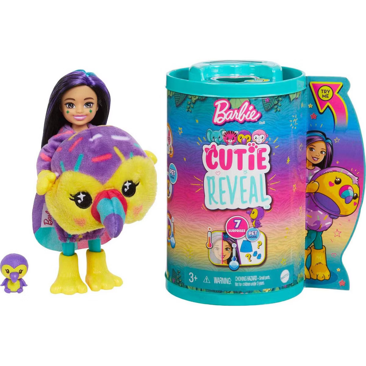 Barbie Cutie Reveal Jungle Series Chelsea Toucan Doll | Target
