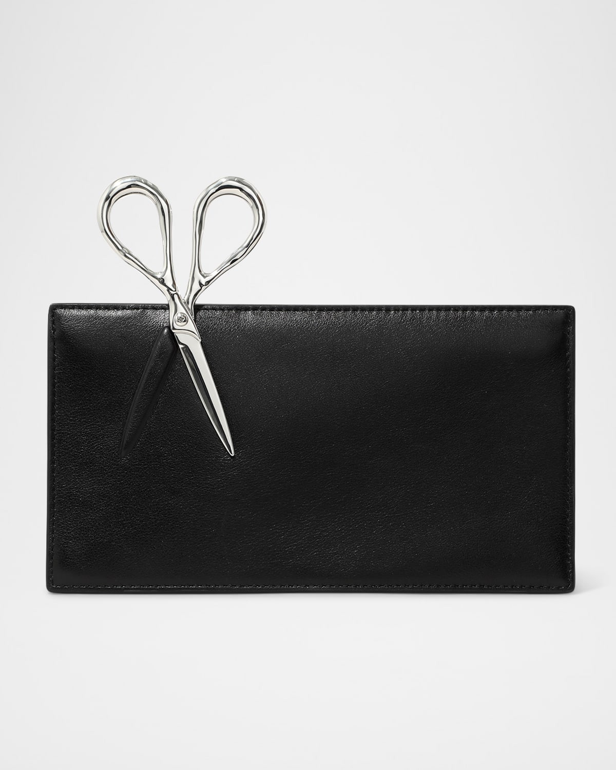 The Petit Scissor Leather Clutch Bag | Neiman Marcus