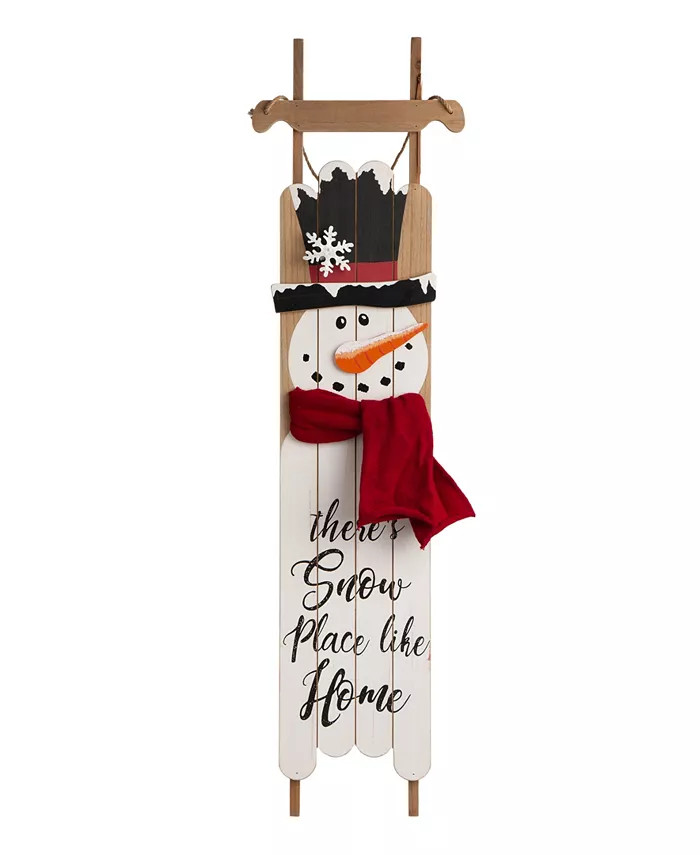 Wooden Christmas Snowman Porch Sign | Macy's