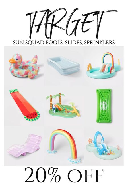 Target sun squad pool, slides and sprinklers 20% off ☀️ 💦 

#LTKFindsUnder50 #LTKSwim #LTKSaleAlert