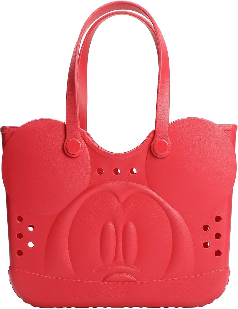 Disney Mickey Mouse 3D Character Face 16.5" Red EVA Molded Gummy Tote | Amazon (US)