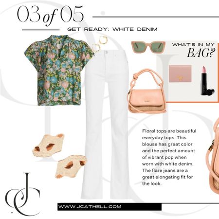 A short sleeve blouse with a pop of color, so lovely paired with this white denim.

#LTKshoecrush #LTKstyletip #LTKitbag