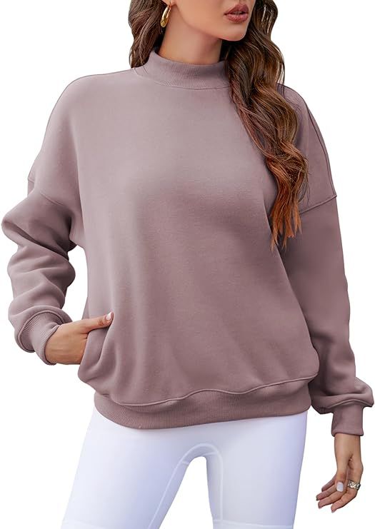 Sherosa Womens Oversized Sweatshirt With Pockets Turtleneck Pollover Long Sleeve Fall Tops 2023 | Amazon (US)
