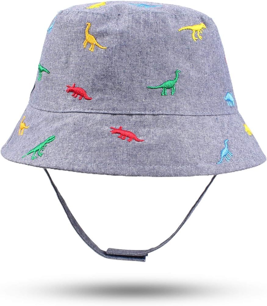 Summer Baby Hat for Boys Infant Toddler Beach Sun Cap Cartoon Dinosaur Kids Bucket Hat | Amazon (US)