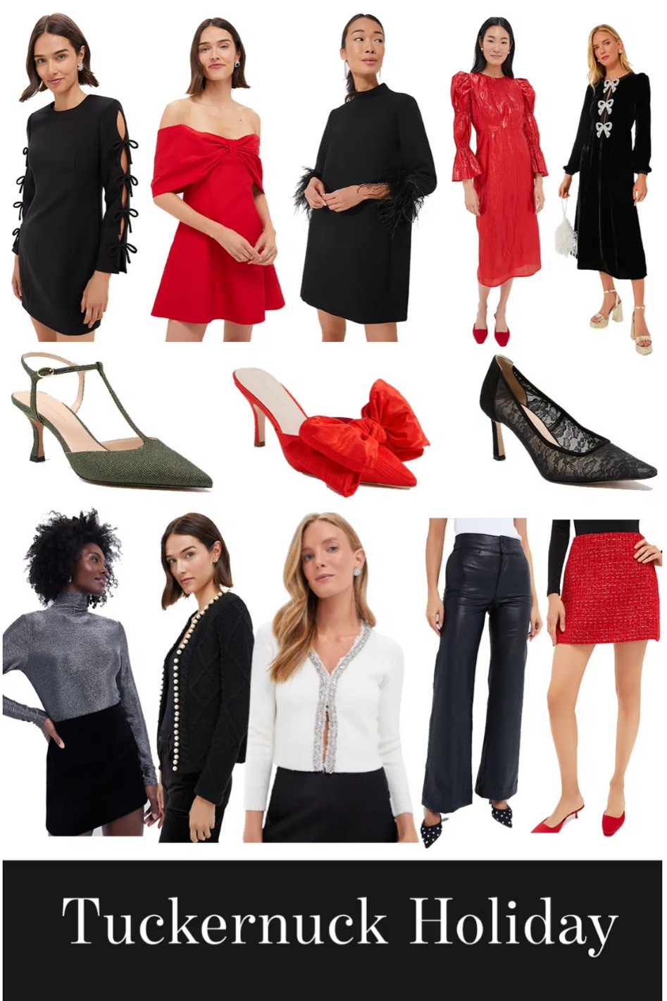 Tuckernuck Holiday Clothing

If you have a fancier holiday event, I always suggest checking out Tuckernuck. Their dresses in particular are gorgeous and most are usually fairly conservative (aka perfect for an office party or a winter wedding). Trends you’ll see in their holiday collection include bows, velvet, feathers, and embellishments.

#LTKParties #LTKSeasonal #LTKHoliday