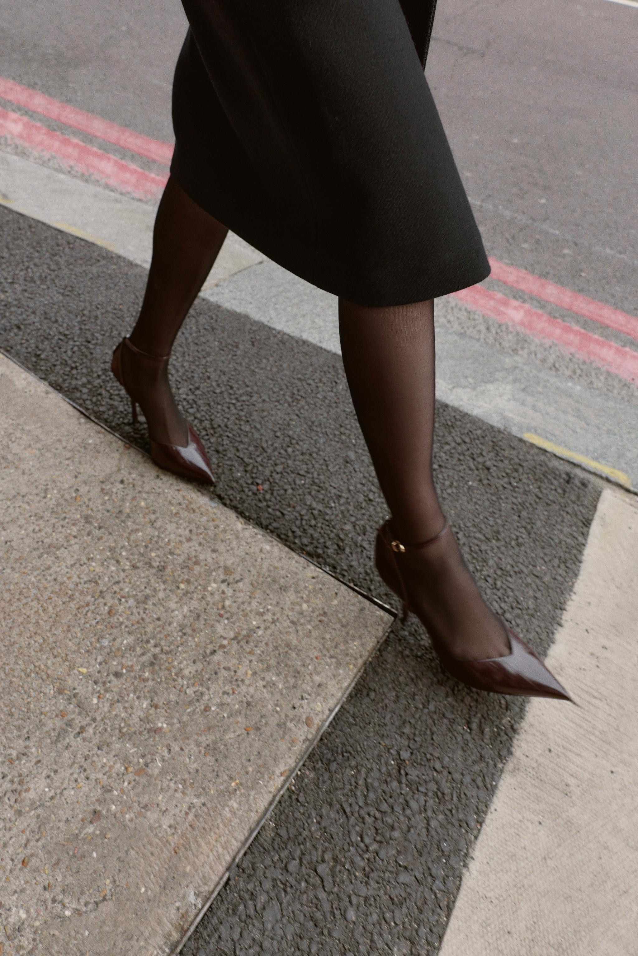 FAUX-PATENT SLINGBACK SHOES WITH STRAPS | Zara US