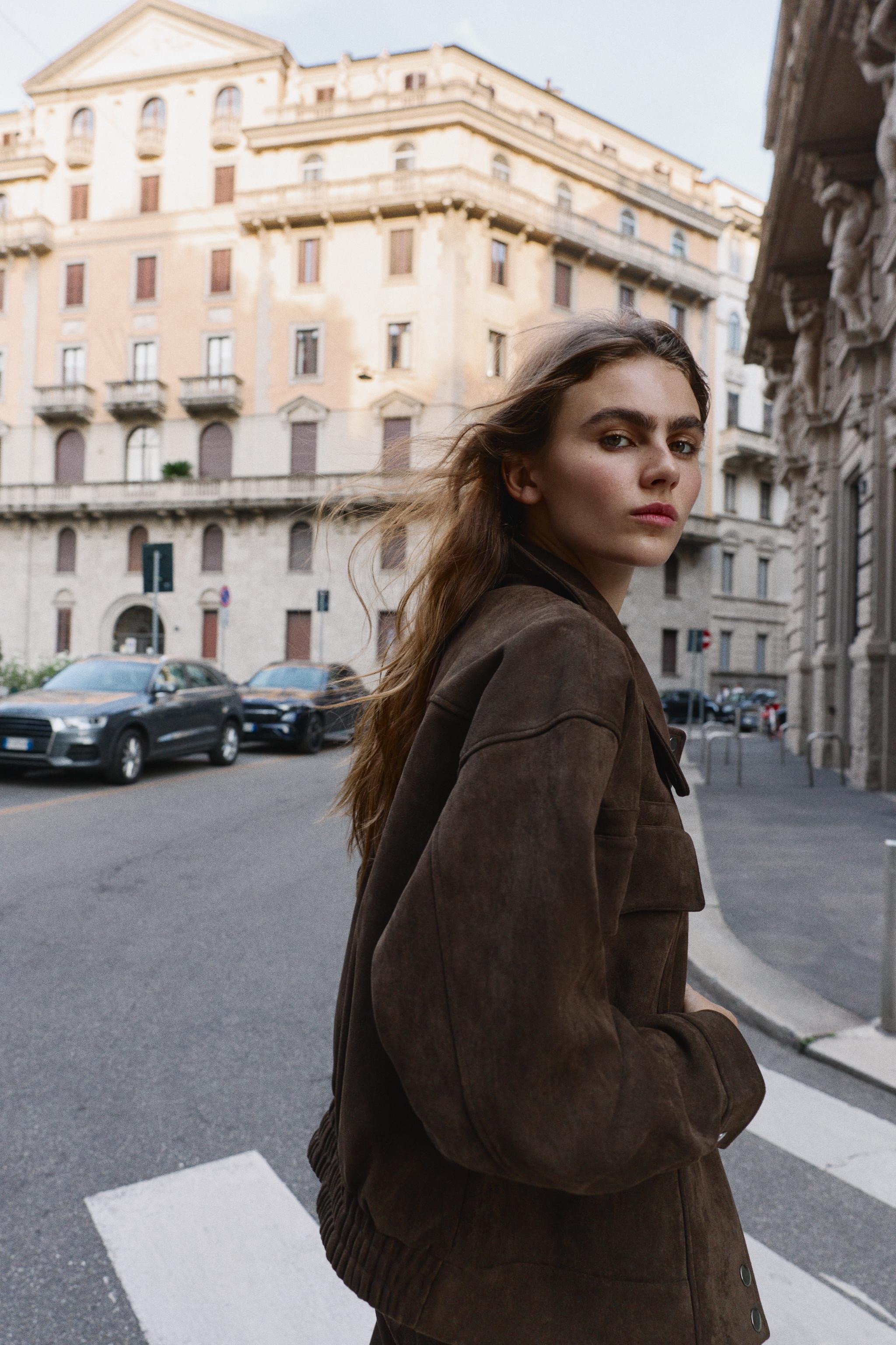 OVERSIZE FAUX SUEDE BOMBER JACKET | Zara UK