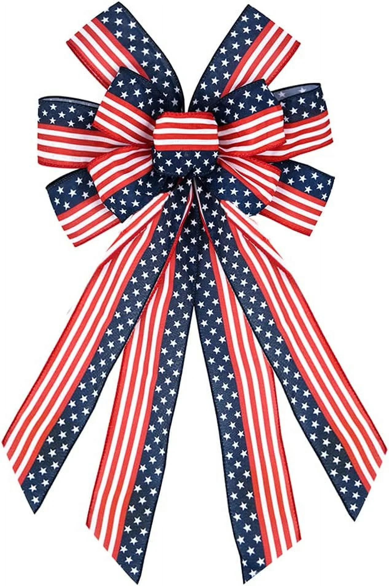 Large Patriotic Wreath Bows, Stars and Stripes America Flag Bow for Front Door Veterans Day Ameri... | Walmart (US)