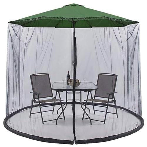DXDRT Outdoor Patio Umbrellas Mosquito Net,Tear-Resistant Polyester Adjustable Bug Netting Mesh Screen with Zipper Door and Fillable Base for 7-10FT Patio Umbrella(No Umbrella),Black | Amazon (US)