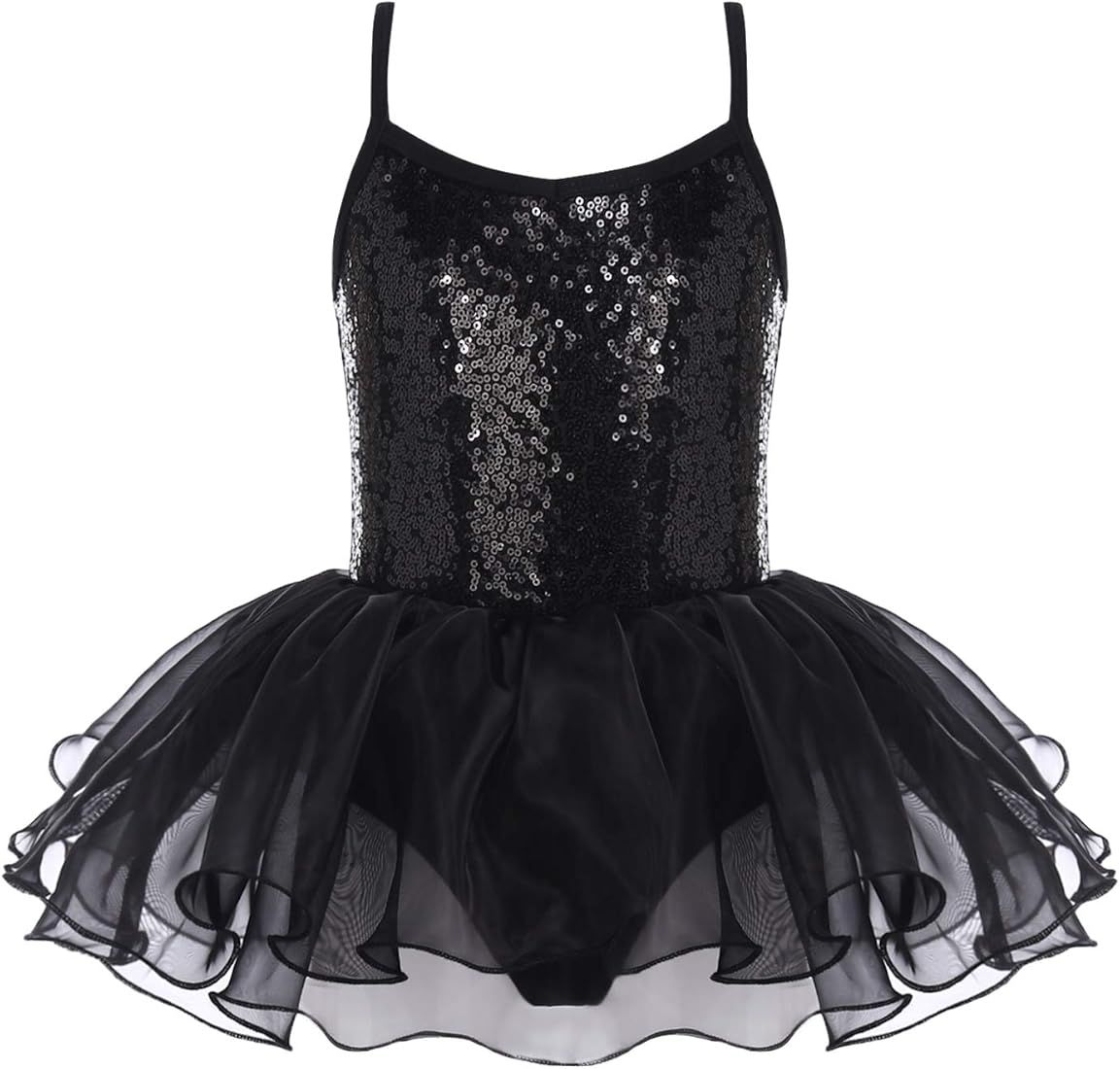 Zaclotre Little Girls Sequin Leotard Sparkly Strap Ballet Leotards Tutu Dress Ballerina Outfit Dance | Amazon (US)