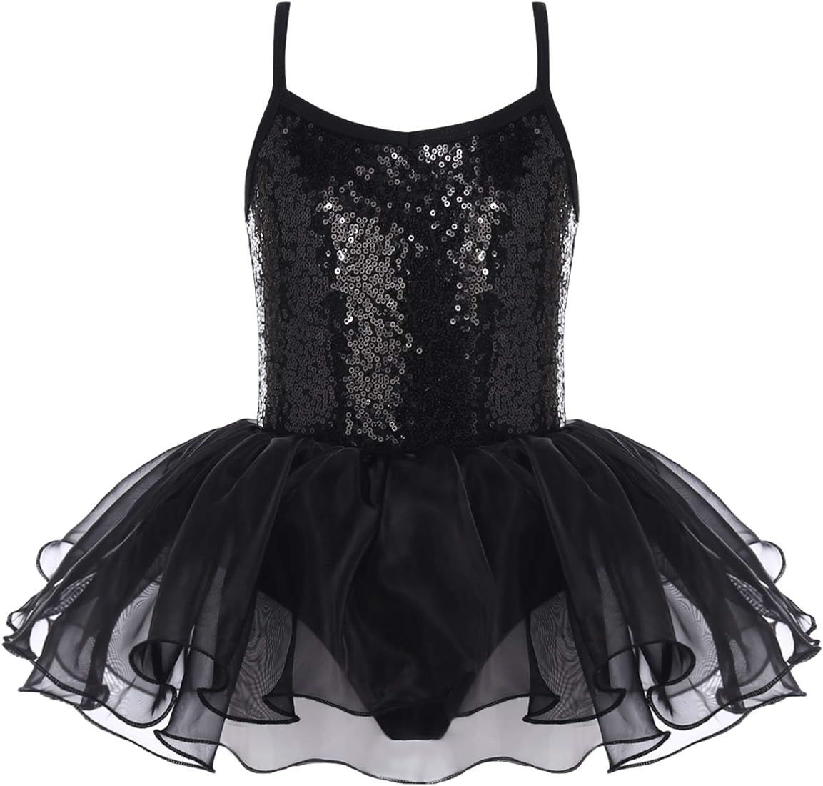 Zaclotre Little Girls Sequin Leotard Sparkly Strap Ballet Leotards Tutu Dress Ballerina Outfit Dance | Amazon (US)