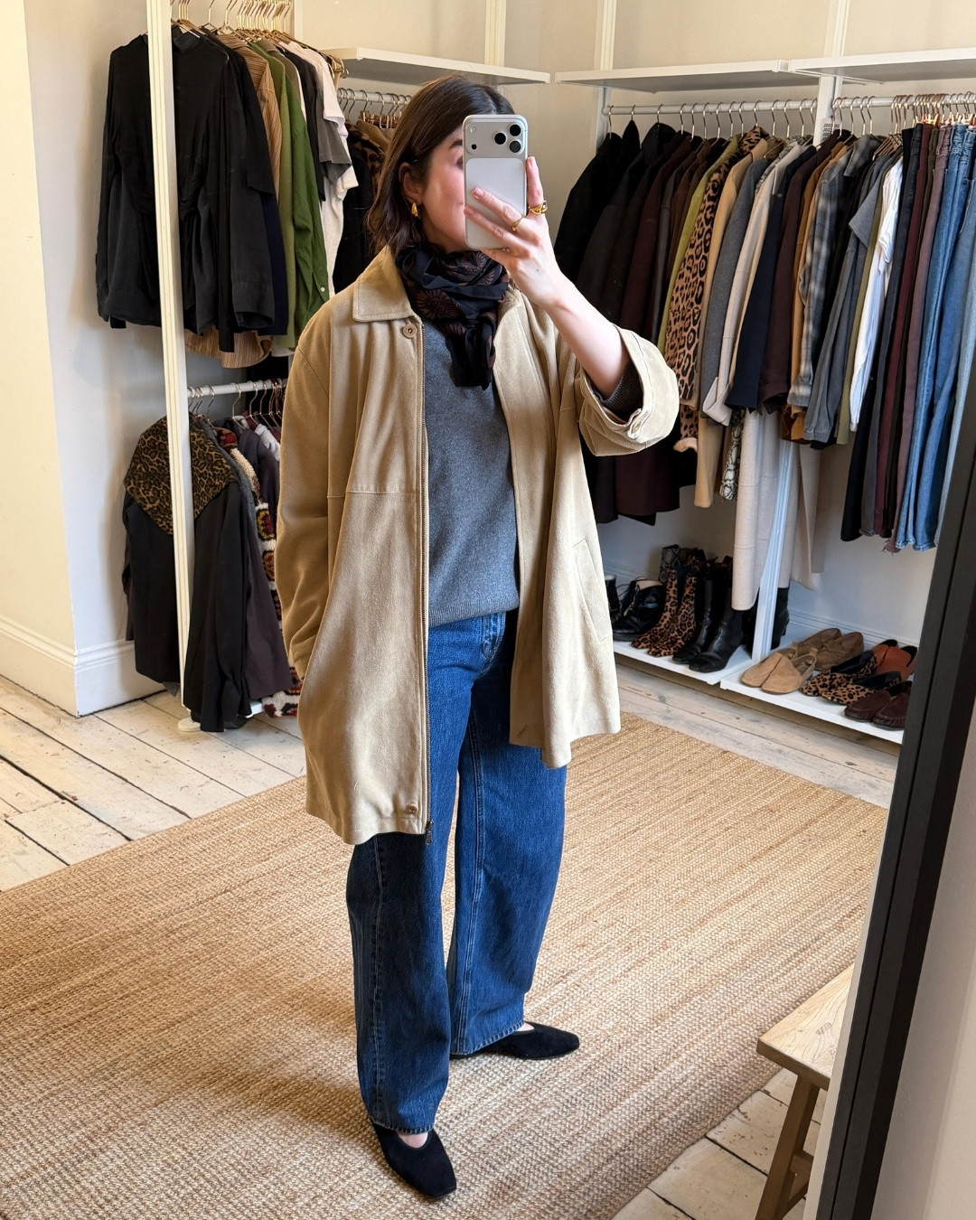 Styling my favourite grey Arket jumper with a vintage jacket and blue jeans

#LTKwinter #LTKstyletip