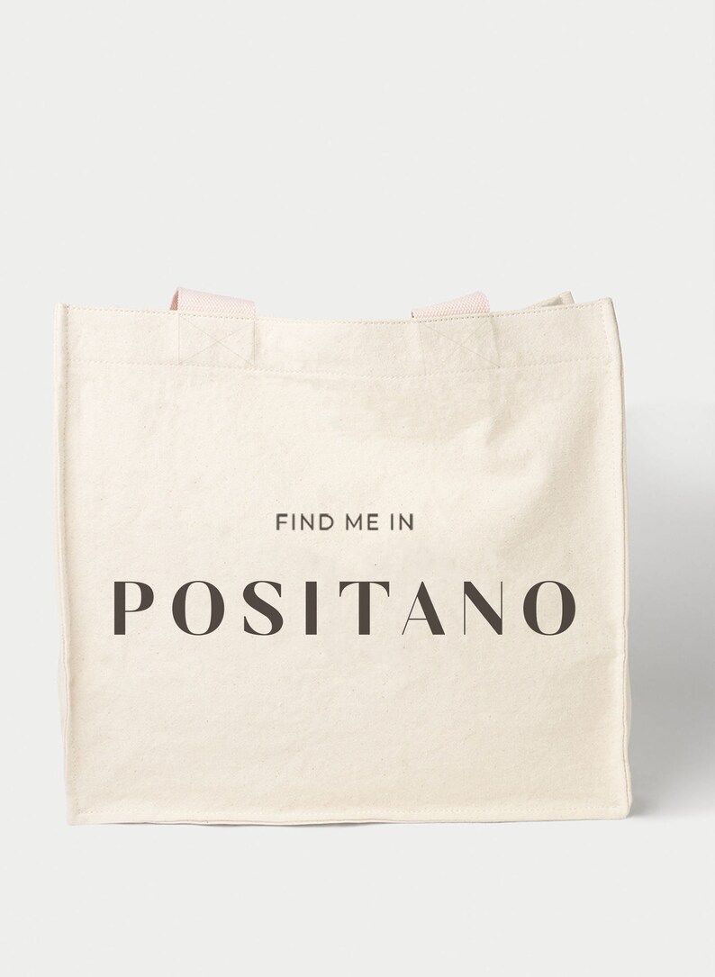Find me in Positano Canvas Tote Bag, reusable grocery bag, Italy tote bag, yoga bag, canvas tote ... | Etsy (US)