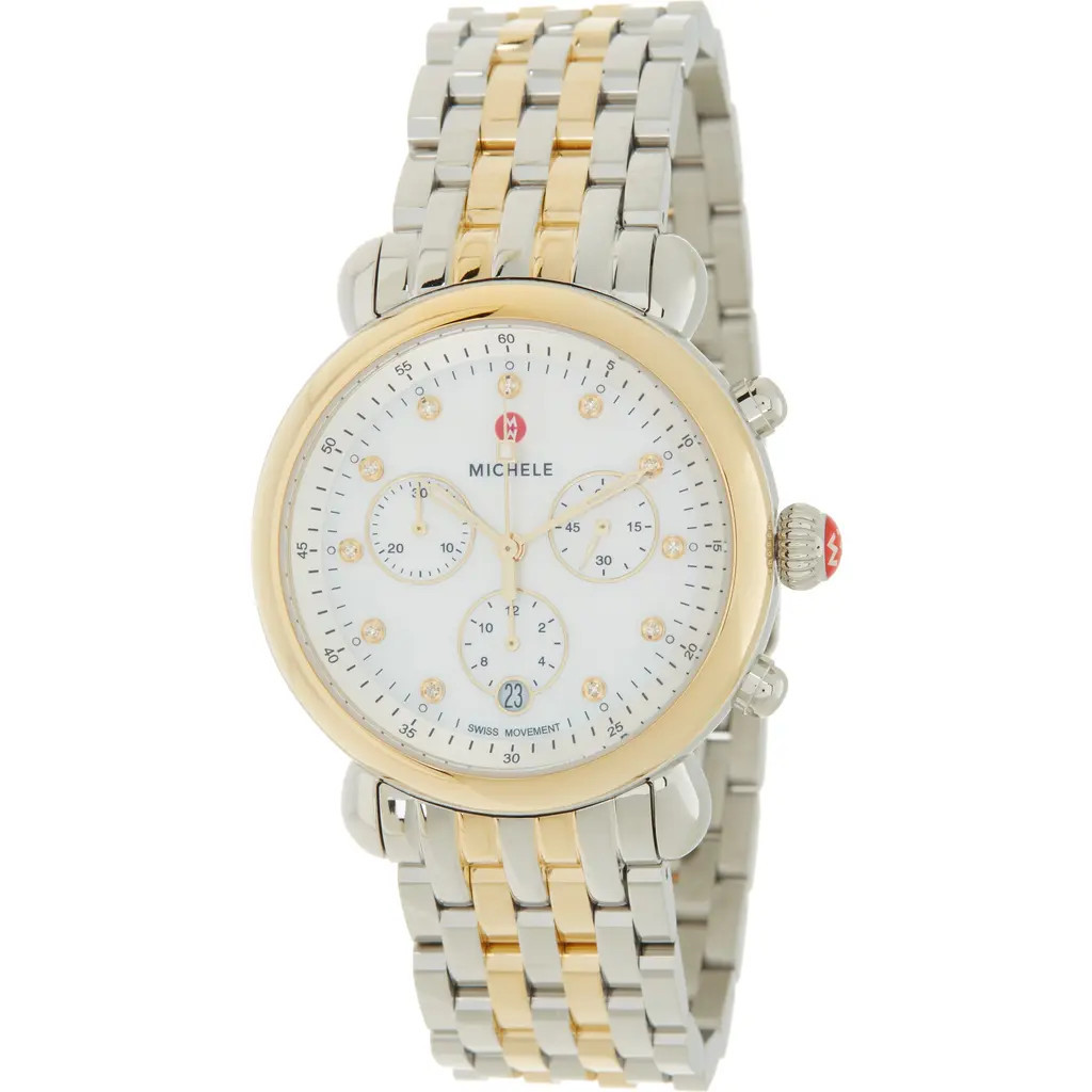 MICHELE Women's CSX Diamond Embellished Bracelet Watch, 38mm - 0.03 ctw in 2T Silver/gold at Nordstrom Rack | Nordstrom Rack