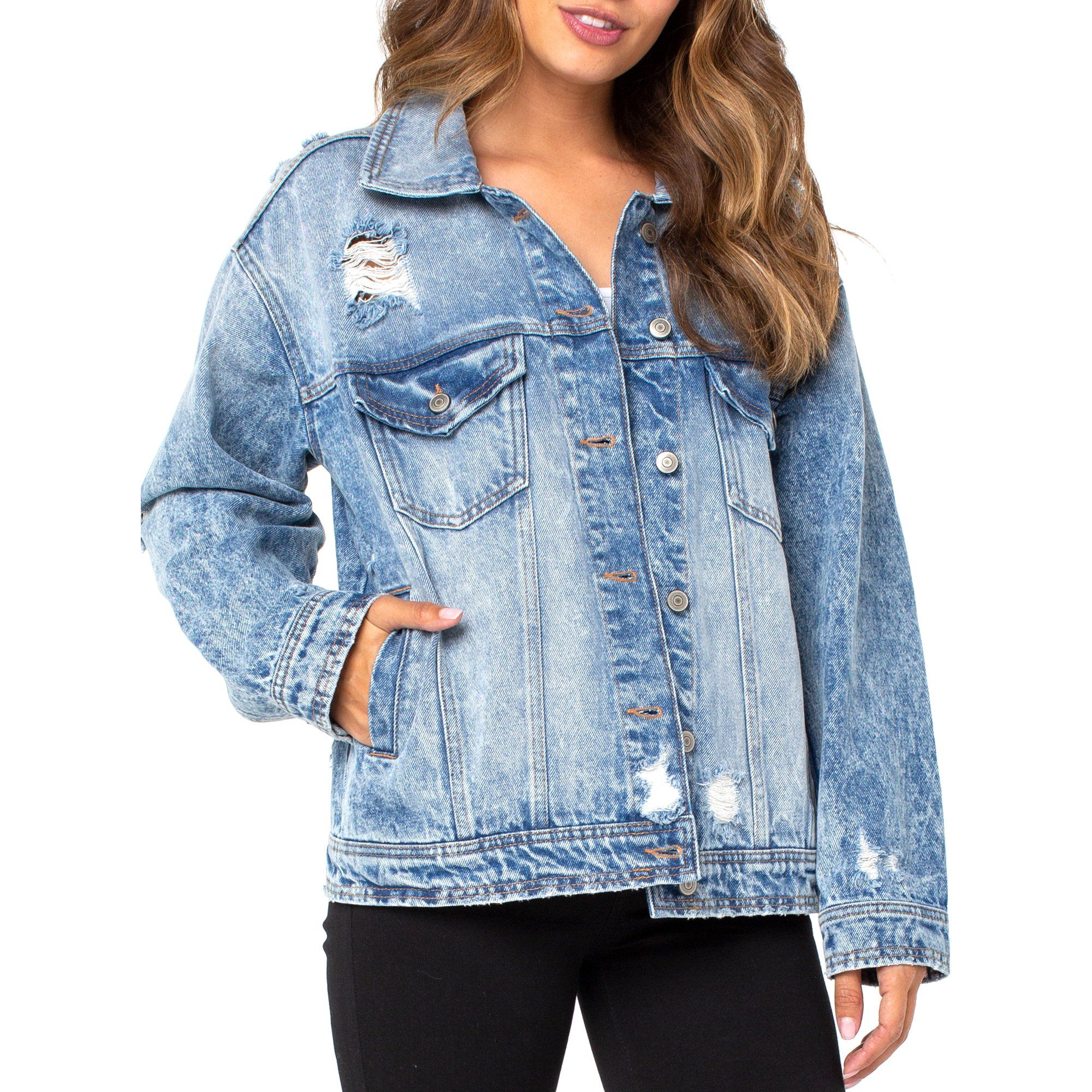 Celebrity Pink - Celebrity Pink Junior's Destructed Boyfriend Jacket - Walmart.com | Walmart (US)