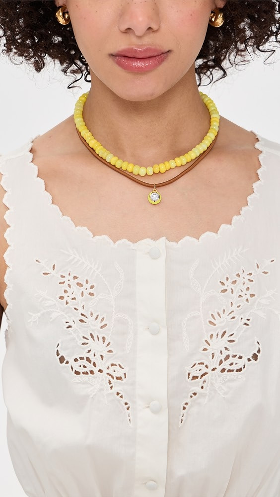 Enamel Bezel Cord Necklace | Shopbop