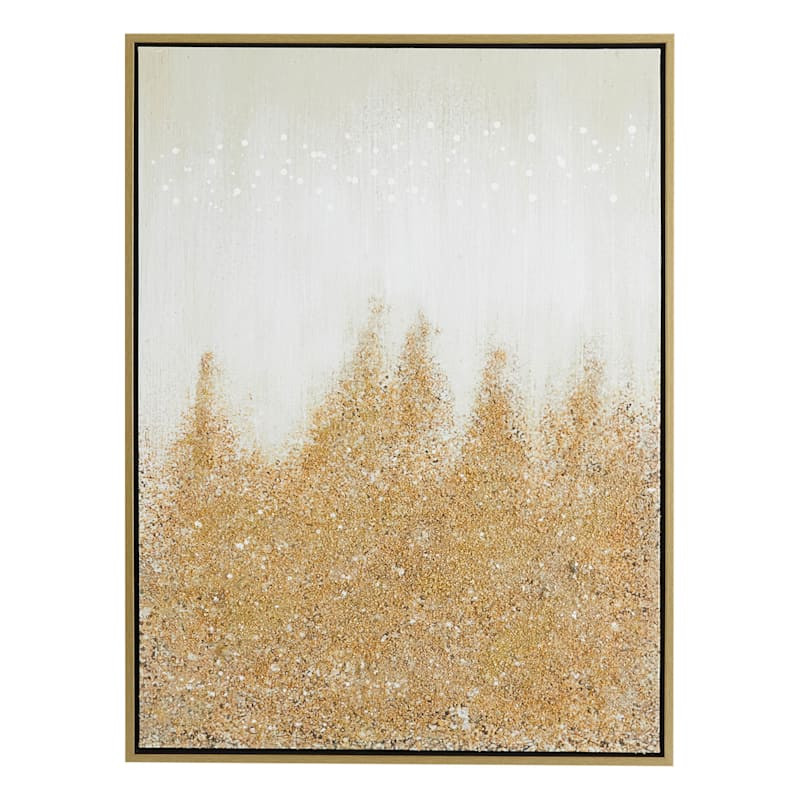 Framed Gold Glitter Abstract Enhanced Canvas Wall Art, 30x40 | At Home