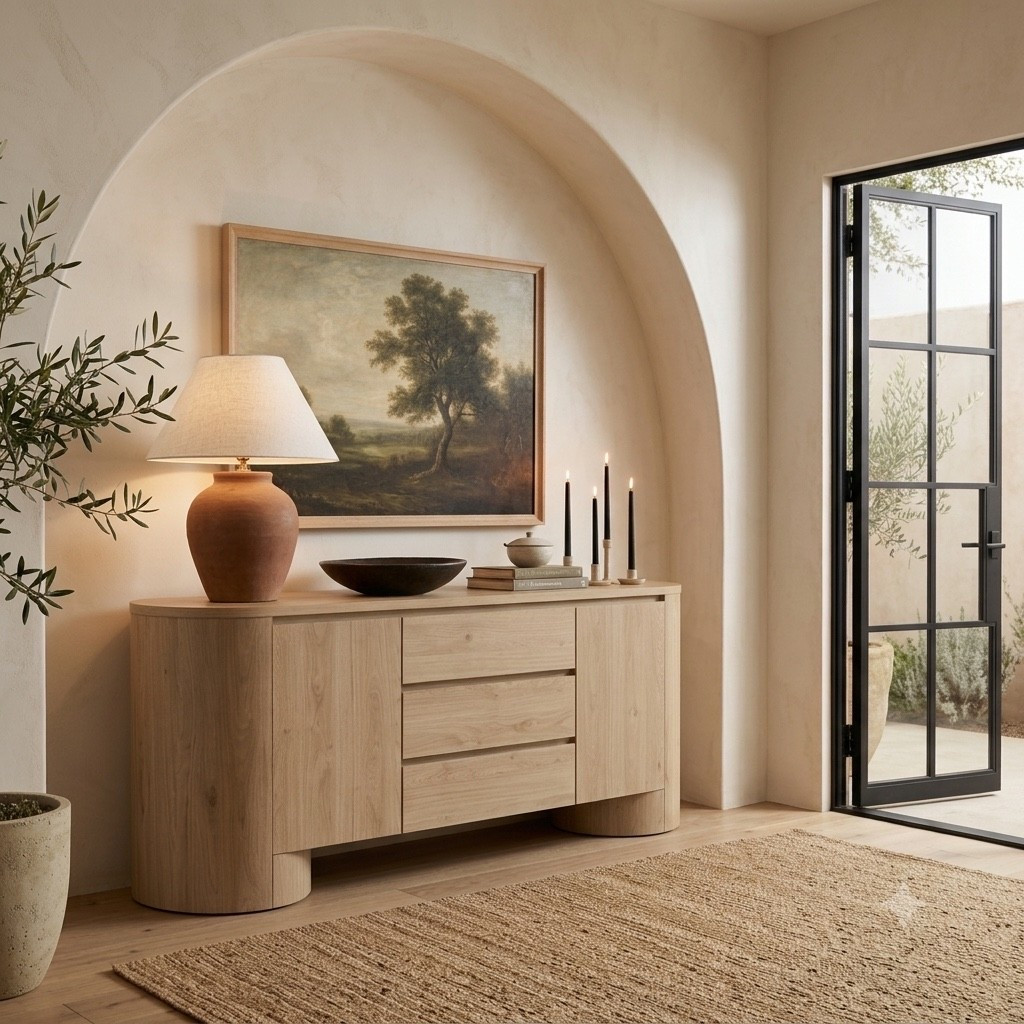 🇺🇸🇺🇸🇺🇸

Where high-end design meets functional storage.
With its sleek 71-inch curved silhouette and modern oval shape, this statement piece effortlessly elevates any room. It features a stunning natural wood-grain finish, three
smooth-glide drawers, and two soft-close cabinets with adjustable shelves-perfect for tucking away everything from dining essentials to media equipment. 

#boardside #storage #furniture #officefurniture #officestorage #homeinspo #neutralhome #neutraldecor
#LTKSeasona
#wayfaircahome #OrganicModern #QuietLuxuryHome #CuratedHome #Vintagelnspired #ModernFarmhouse #FoundAndCurated
#InteriorStyling
#StudioMcGeeVibes #DesignerLookForLess #interiordesign #throwpillows #affordablehomedecor #coastalstyle #amazoncanadafinds #neutralhome #neutraldecor #LTKSeasonal
#storageboxes #homedecor #homerefresh

#LTKsale #LTKhome #LTKstyletip